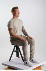 Man White Athletic Male Studio Poses